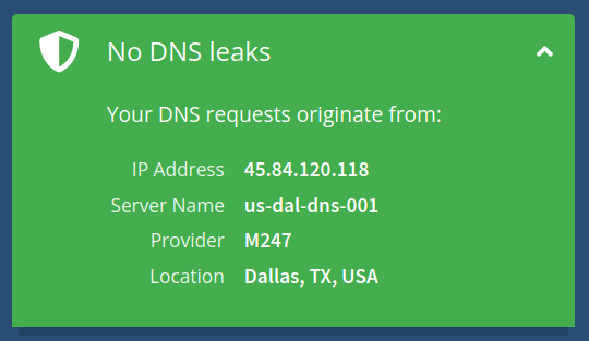 Mullvad DNS leak checker